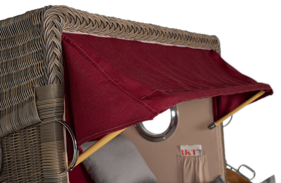 Strandkorb Westerland Teak Bullauge PE G...